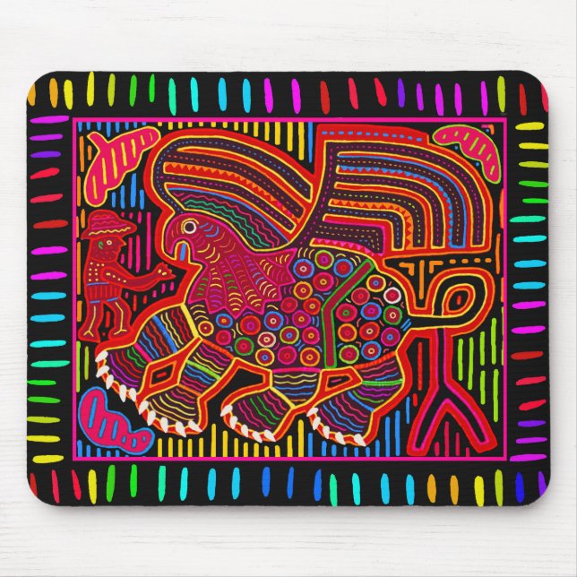 Tapis De Souris Le dragon Mola amical indien de Kuna (Devant)