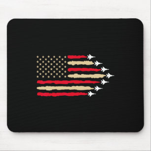Tapis De Souris Le Drapeau Patriotique Américain Jette Avion 4e De