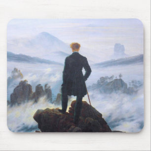 Tapis De Souris Le errant au-dessus du brouillard marin Caspar Dav