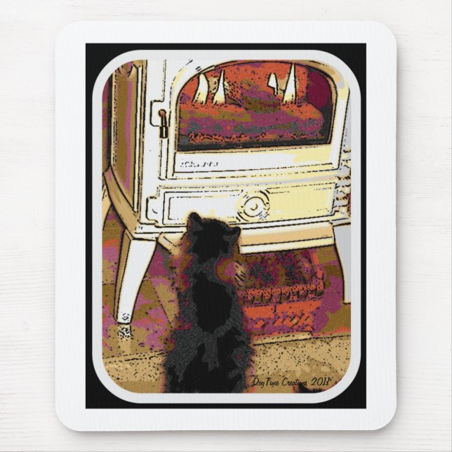 Tapis De Souris Le feu regardant Kitty fixement (Devant)