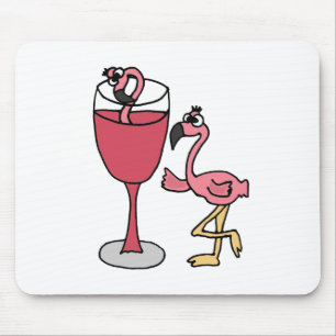 Tapis De Souris Le Flamant rose rose rougissent dedans verre de