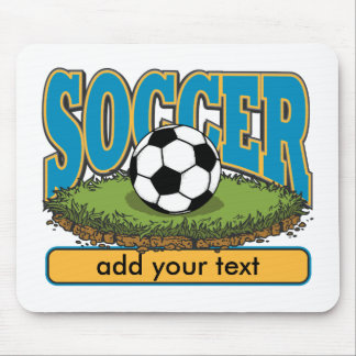 Tapis De Souris Le football fait sur commande ajoutent le texte