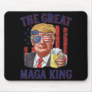 Tapis De Souris Le Grand Maga King amusant Trump Beer US Drapeau U