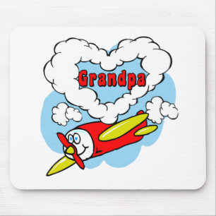 Tapis De Souris Le grand-papa d'amour badine l'avion