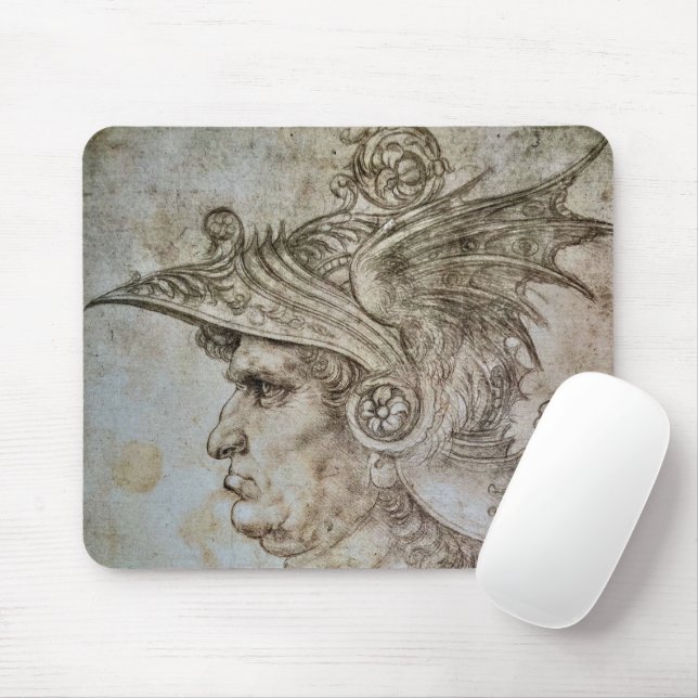 Tapis De Souris Le guerrier Helmetted de Leonardo (Avec souris)