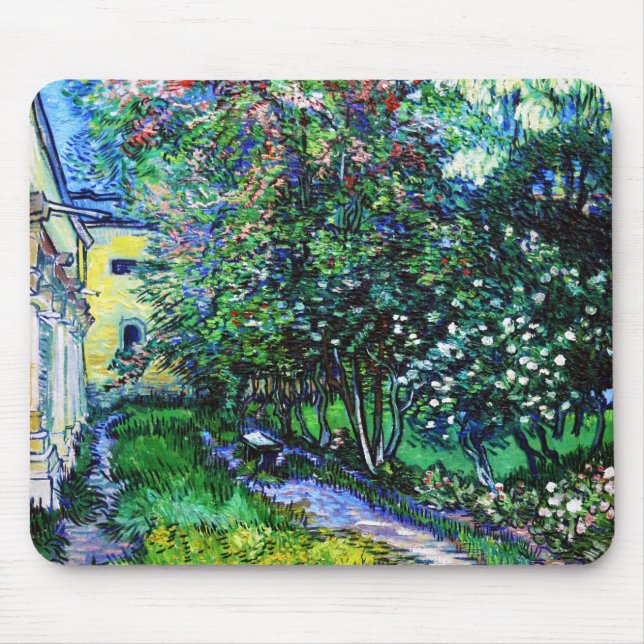Tapis De Souris Le Jardin de l'Asile à Saint-Rémy, Van Gogh (Devant)