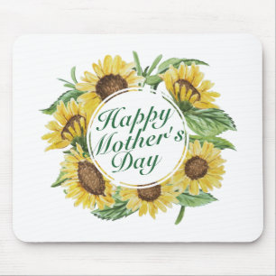 Tapis De Souris Le jour de mère heureux de tournesols Mousepad