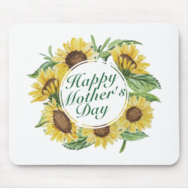 Tapis De Souris Le jour de mère heureux de tournesols Mousepad (Devant)