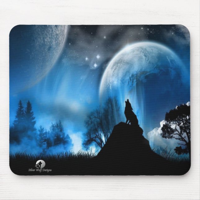 Tapis De Souris Le loup argenté conçoit MousePad (Devant)