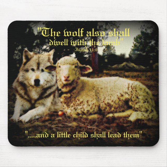 Tapis De Souris "Le loup demeurera avec l'agneau" fixant (Devant)