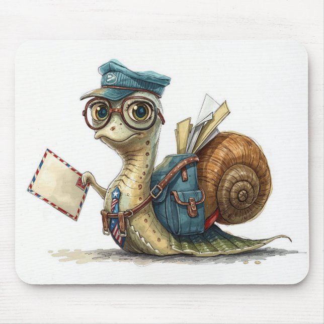 Tapis De Souris Le Mailman d'escargot livre du courrier (Devant)