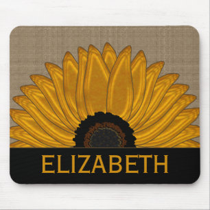 Tapis De Souris .Le mariage rustique du tournesol Burlap favorise