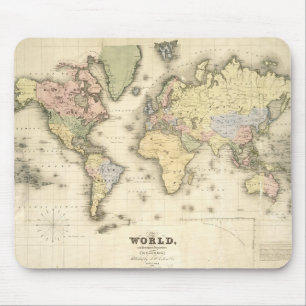 Tapis De Souris Le monde sur la projection de Mercator 1840