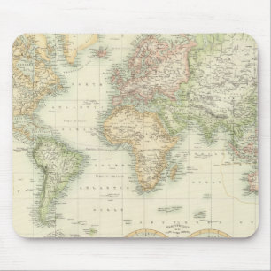 Tapis De Souris Le monde sur la projection du Mercator