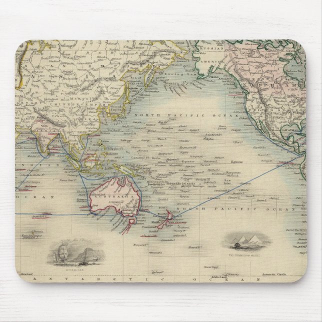 Tapis De Souris Le monde sur la projection du Mercator (Devant)
