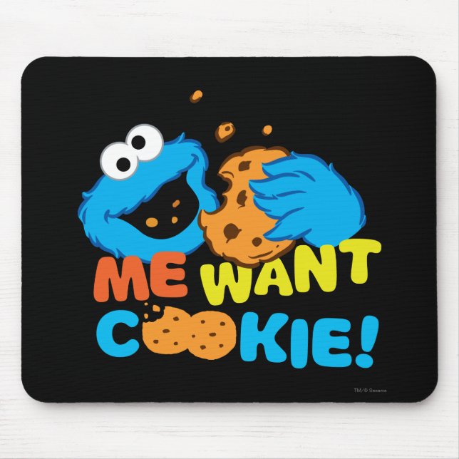 Tapis De Souris Le Monstre des Cookies veut des cookies (Devant)