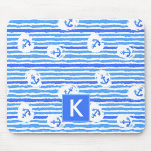 Tapis De Souris Le motif d'Ancre d'aquarelle ajoutent votre