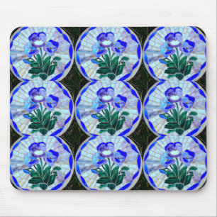 Tapis De Souris le motif du verre souillé fleurit le mousepad