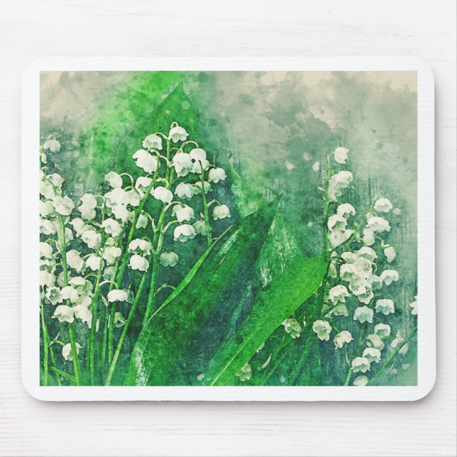 Tapis De Souris Le muguet botanique pour aquarelle (Devant)