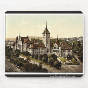 Tapis De Souris Le musée, cru Photochrom de Zurich, Suisse