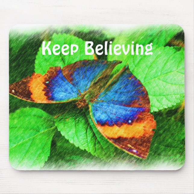 Tapis De Souris Le papillon croit inspirationnel (Devant)