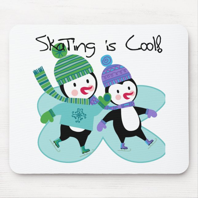 Tapis De Souris Le patinage de pingouins est frais (Devant)