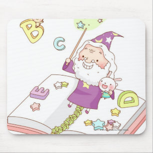 Tapis De Souris Le père noël s'asseyant sur le livre