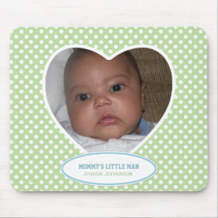 Tapis De Souris Le petit homme de la maman : Coeur vert : Image