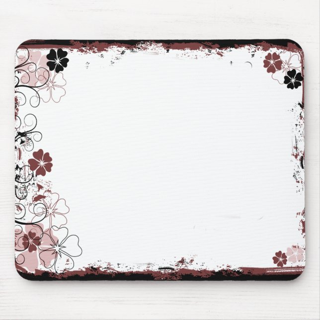 Tapis De Souris Le remous grunge fleurit le rouge de Mousepad (Devant)