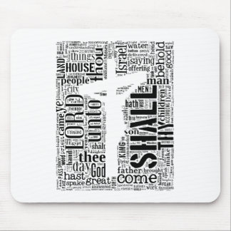 Tapis De Souris Le Roi James Bible dans Tagxedo (blanc, portrait)
