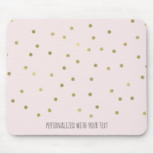 Tapis De Souris Le rose rougissent des confettis d'étincelle d'or
