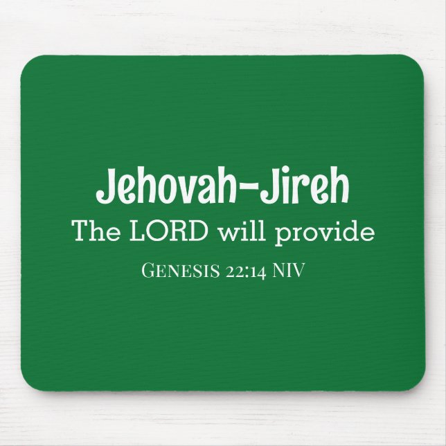 Tapis De Souris Le Seigneur Fournira La Bible Verse Vert Foncé (Devant)