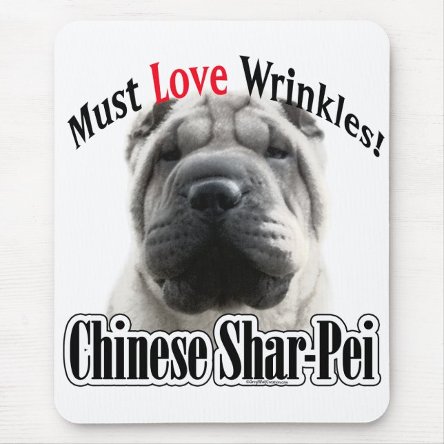 Tapis De Souris Le Shar-Pei Chinois Doit Aimer Les Rondages (Devant)
