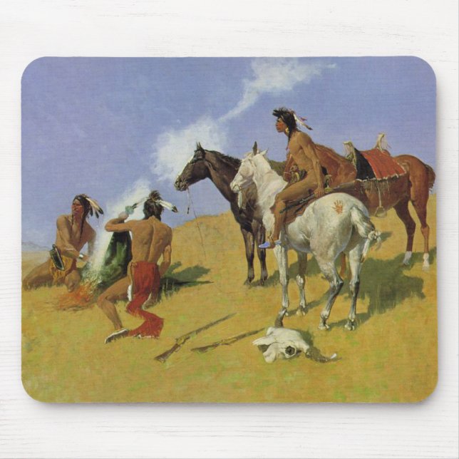 Tapis De Souris Le signal de fumée ~ Frederic Remington (Devant)