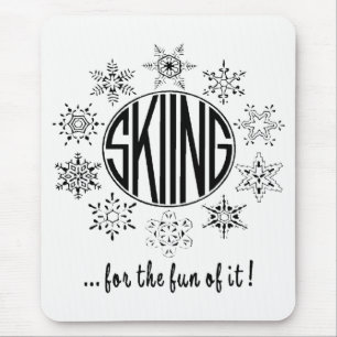 Tapis De Souris Le ski c'est amusant -