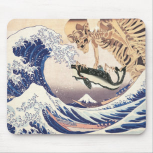 Tapis De Souris Le spectre du squelette à la grande vague