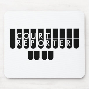 Tapis De Souris Le sténographe judiciaire verrouille le blanc noi