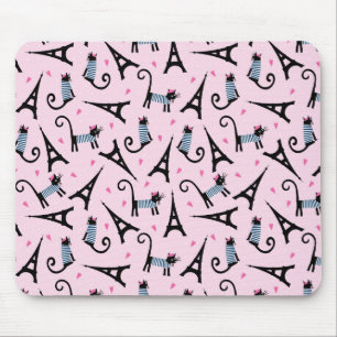 Tapis De Souris Le style français a habillé le chat avec le moti