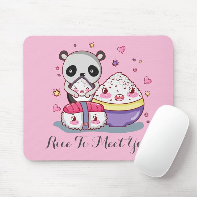 Tapis De Souris Le Sushi Trouve Rolls Kawaii Sushi (Avec souris)