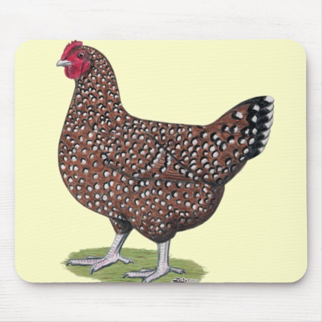 Tapis De Souris Le Sussex :  Poule tachetée (Devant)