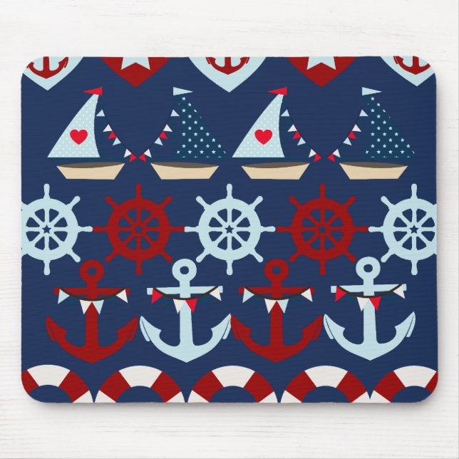 Tapis De Souris Le thème nautique d'été ancre des barres de (Devant)