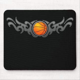Tapis De Souris Le tribal de basket-ball flambe Mousepad gris