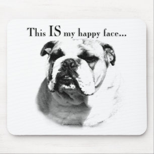Tapis De Souris Le visage joyeux de Bulldog