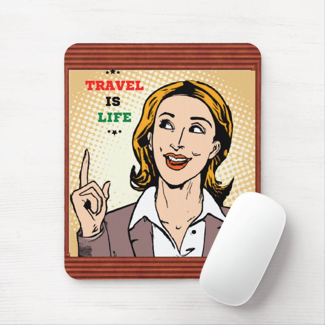 Tapis De Souris Le voyage est la vie Mousepad (Avec souris)