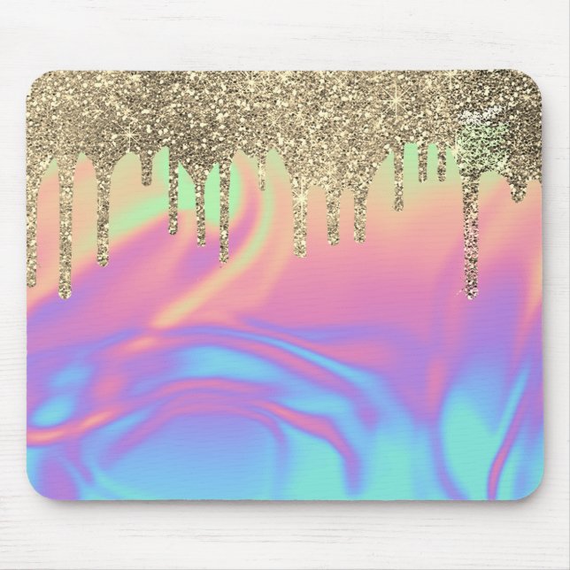 Tapis De Souris Lecteurs de Parties scintillant Or moderne Ombre H (Devant)