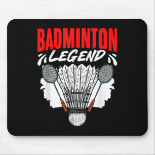Tapis De Souris Légende de badminton navette sport passe-temps bad