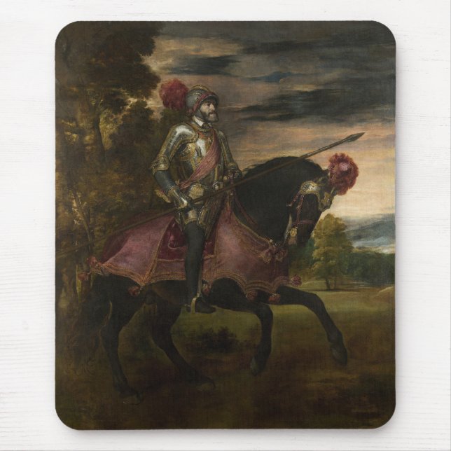 Tapis De Souris L'empereur Charles V à cheval (par Titien) (Devant)
