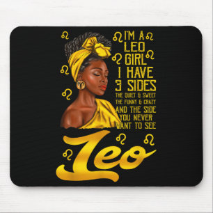 Tapis De Souris Leo Afro Black Woman C'est mon Anniversaire Zodiac