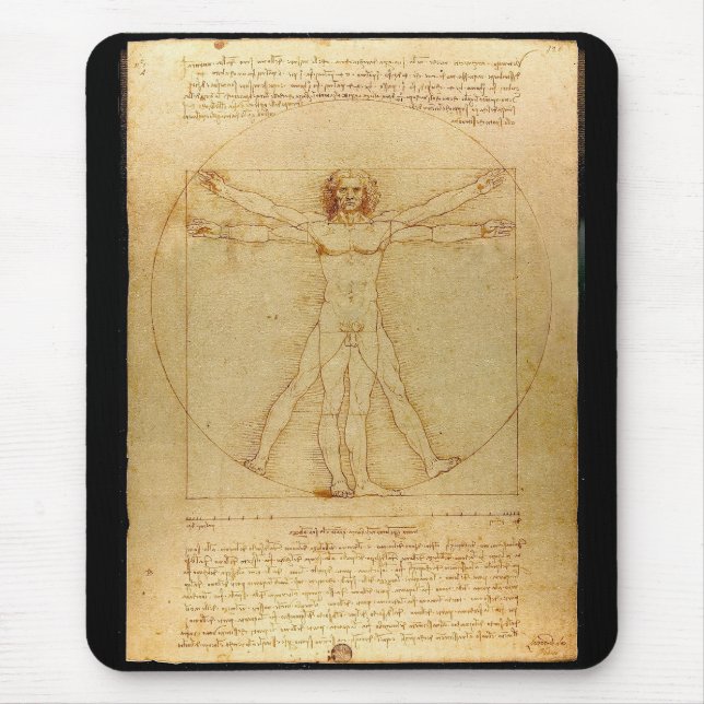 Tapis De Souris Leonardo da Vinci, Homme vitruvien (Devant)