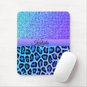 Tapis De Souris Leopard bleu et violet tendance